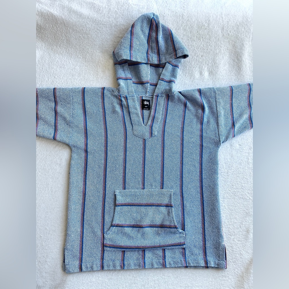 Rare Vintage 90s Stussy Vintage Knit Mesh Hoodie size Large streetwear - Picture 3 of 12